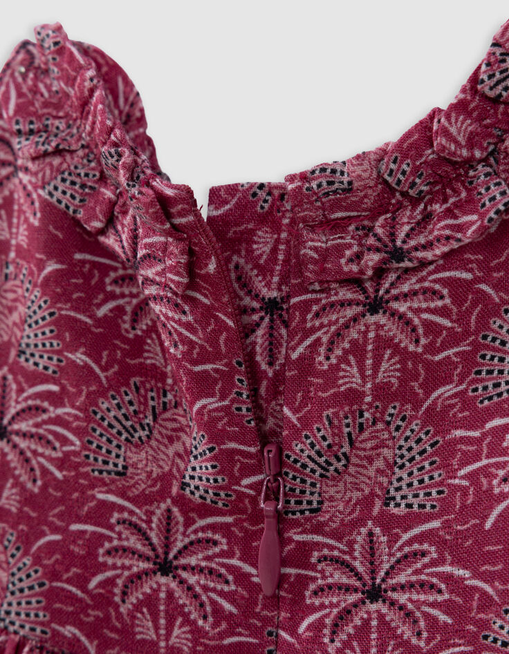 Roze jurk palmprint babymeisjes-5