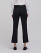 Pantal&oacute;n flare negro con bolsillos con cremalleras mujer-3