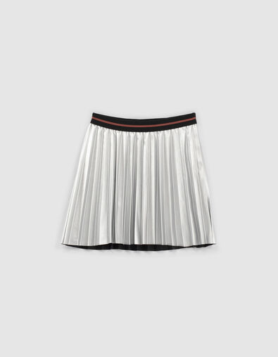 Girls’ silver pleated short skirt - IKKS