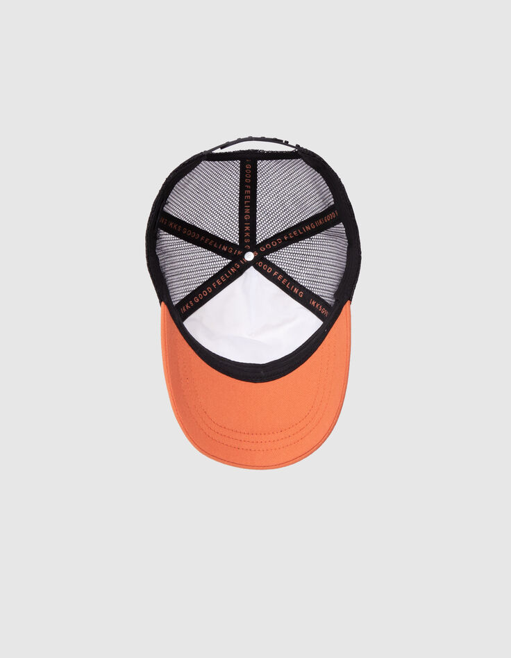 Gorra terracota, crudo, malla negro niño-5