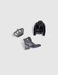Women’s set of 3 Crown/Combat Boots/Biker Jacket brooches-3