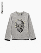 Boys’ medium grey Halloween skull T-shirt -1