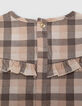 Blouse écrue à carreaux avec volant bébé fille-6