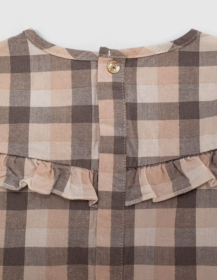 Ecru geruite blouse met volant babymeisjes - IKKS