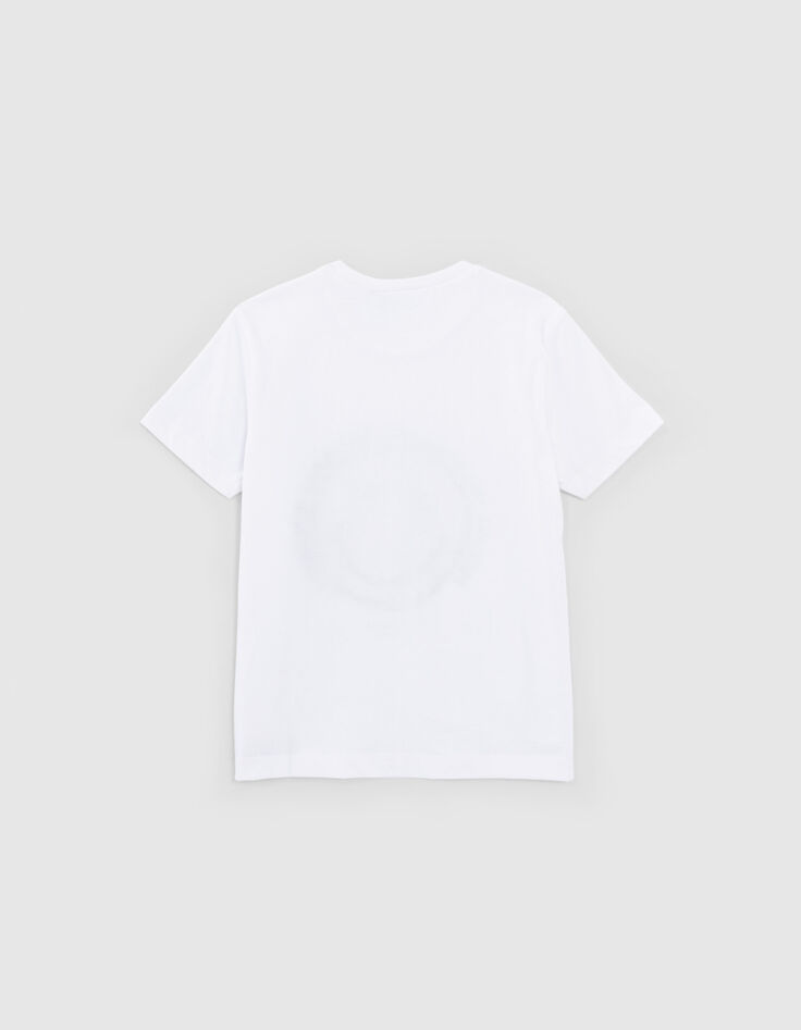 Wit T-shirt biokatoen print en borduursel SMILEYWORLD jongens-2