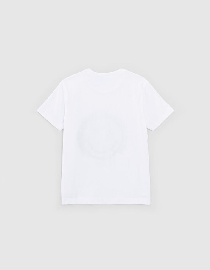 T-shirt blanc coton bio print et broderie SMILEYWORLD garçon - IKKS