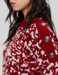 Rode gebreide trui jacquard tagmotief Dames-3