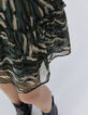 Women’s khaki camouflage jungle print dress-5