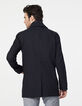 Marineblauwe trenchcoat met afneembaar beleg Heren-3