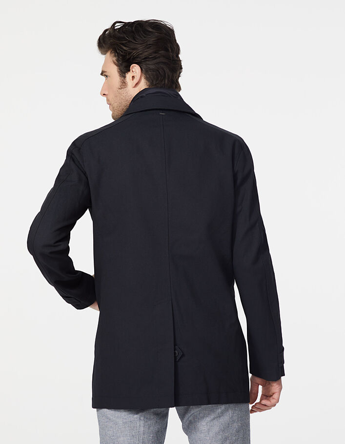Men’s navy trench coat with removable facing - IKKS