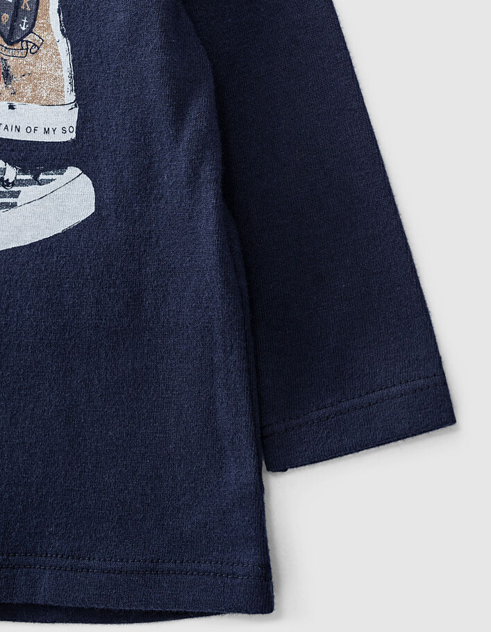 Marineblaues Shirt mit Sneakermotiv für Babyjungen  - IKKS