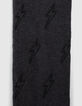 Collants gris chiné anthracite en tricot motifs éclairs fille-5