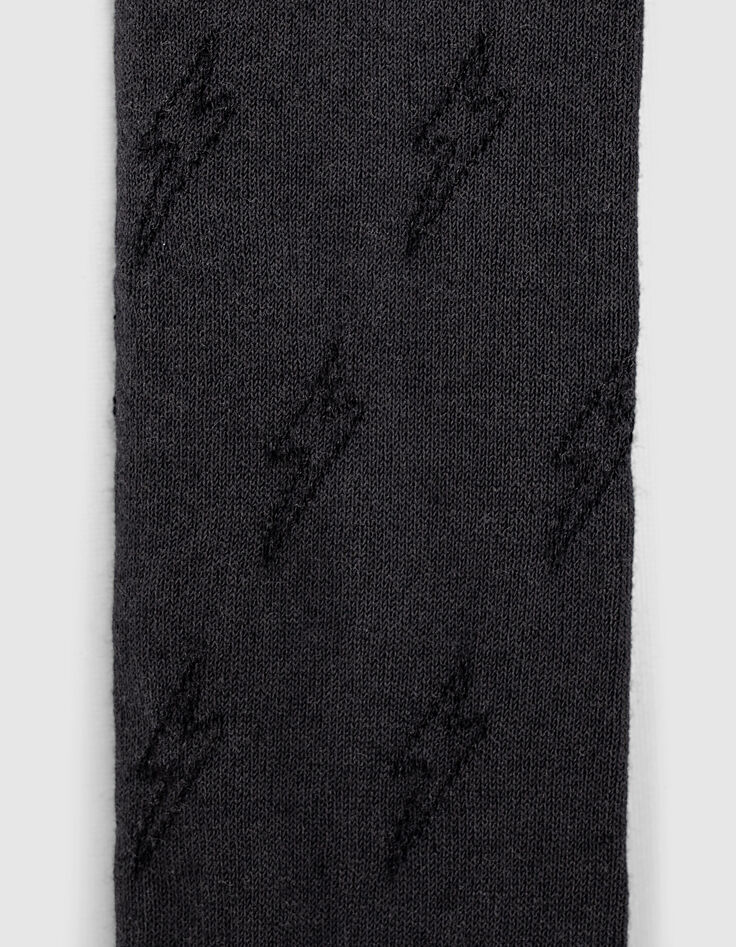 Girls’ charcoal grey marl knitted tights+lightning-5 Girls’ charcoal grey marl knitted tights+lightning-5