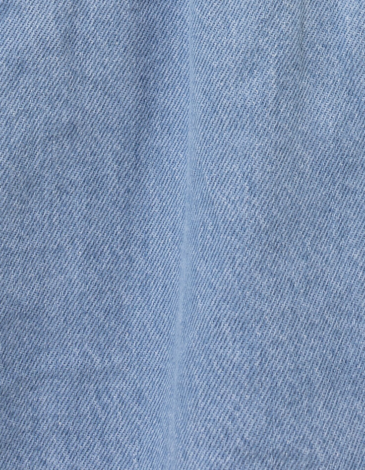 Girls’ blue denim cargo-style skirt with pockets-8