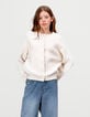 Girls’ beige soft knit buttoned cardigan-1 Girls’ beige soft knit buttoned cardigan-1