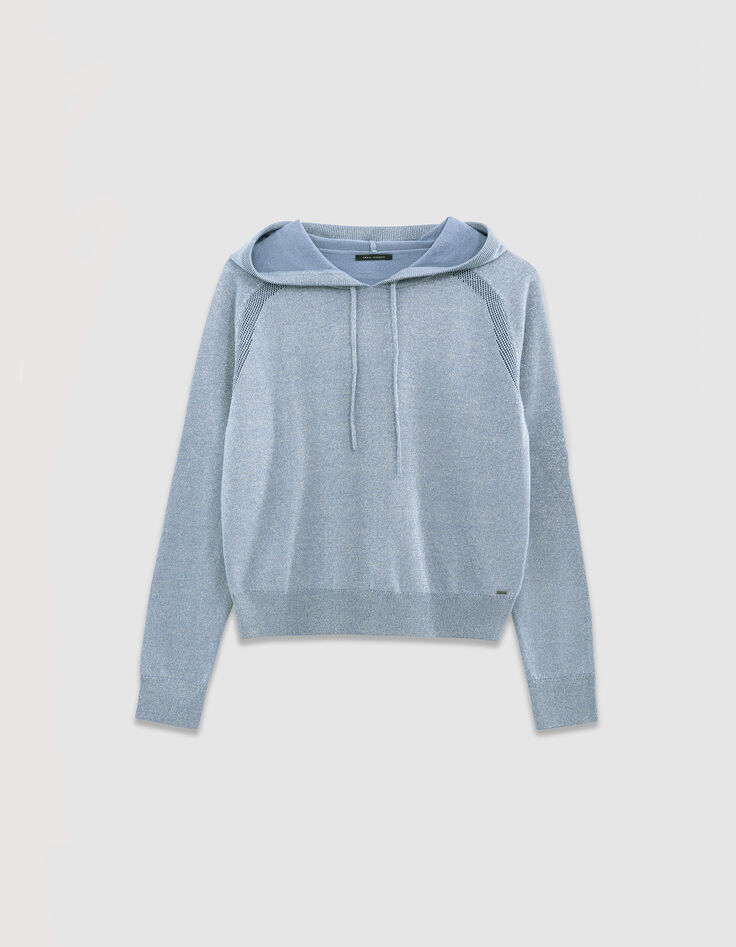 Jersey capucha azul cielo punto fino lúrex mujer-7 Jersey capucha azul cielo punto fino lúrex mujer-7