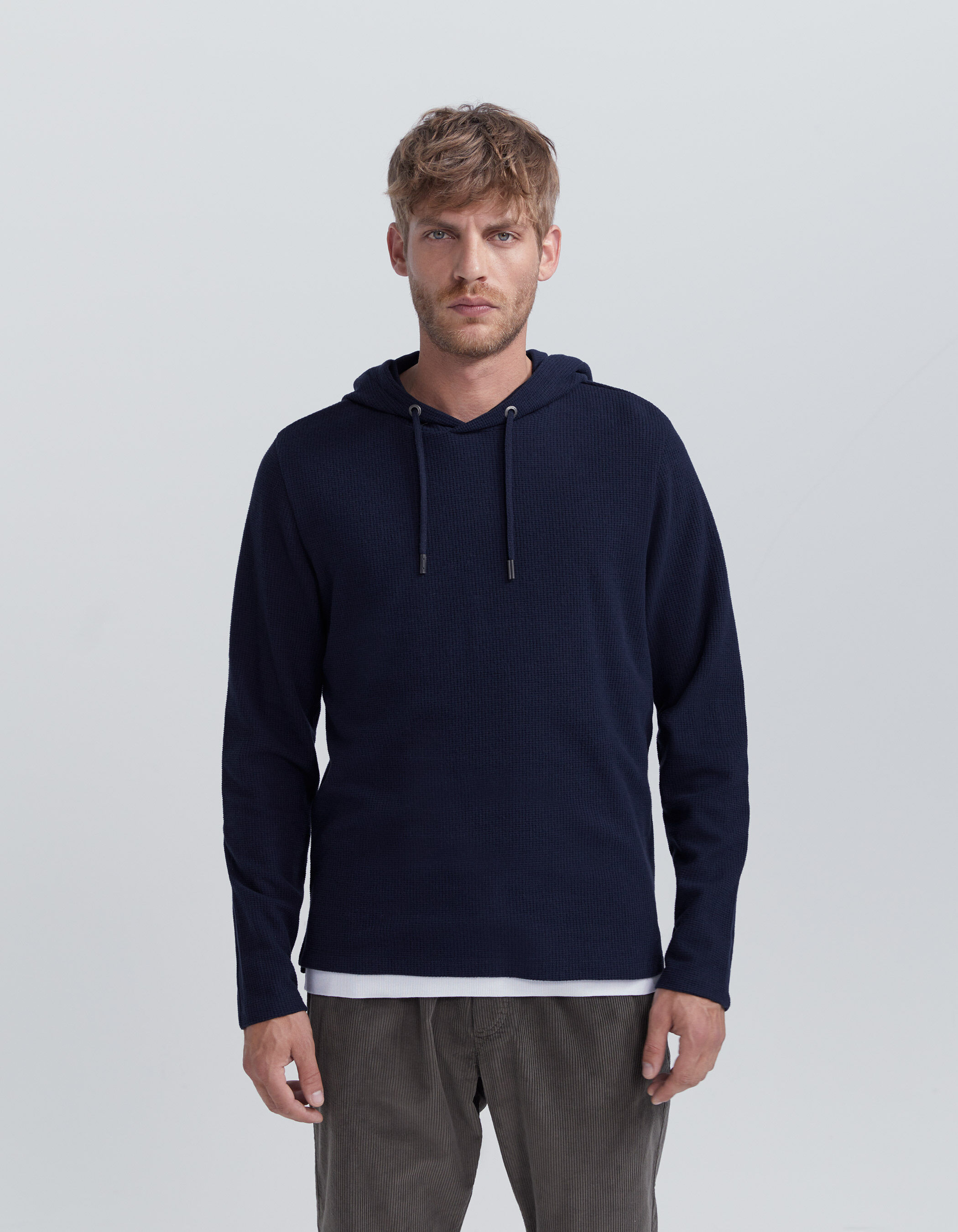 Hooded waffle shirt new arrivals
