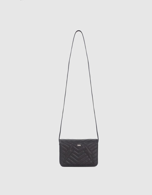 Girls’ black chevron and star quilted handbag