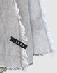 Men’s khaki semi-plain scarf with fringed edges-4
