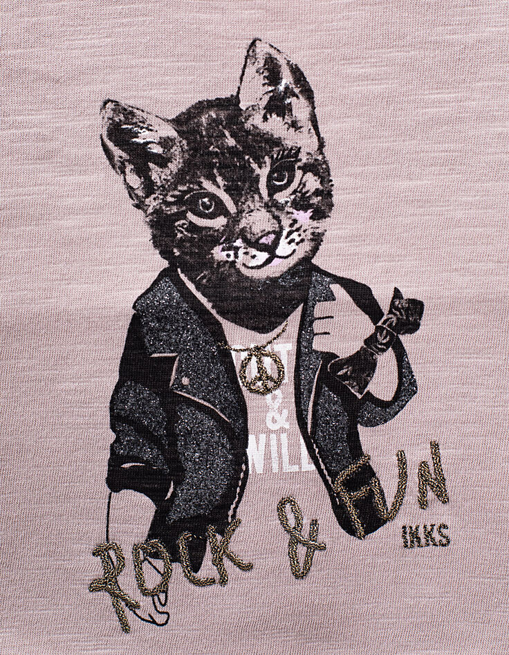 Lichtpaars T-shirt bio met glitter-lynx babymeisjes-4 Lichtpaars T-shirt bio met glitter-lynx babymeisjes-4