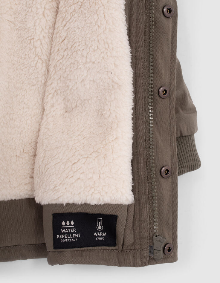 Parka kaki fourrée avec lunettes-aviateur bébé garçon-5