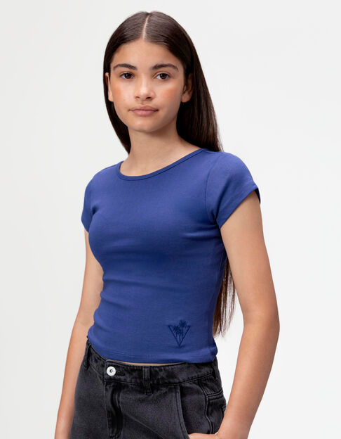 Camiseta azul escote espalda niña - IKKS
