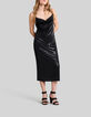 Women’s black lamé strappy midi dress-6