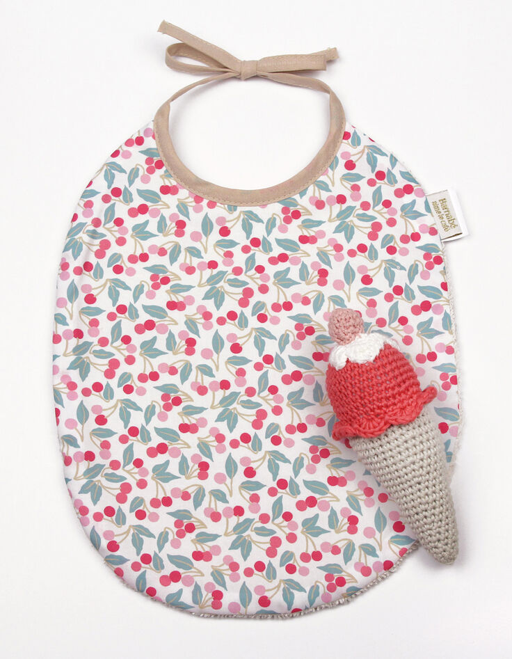 BARNABE AIME LE CAFE Nine bib with cherry motif-4