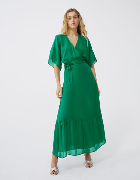 Langes Etui-Damenkleid in Grün