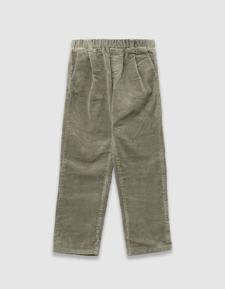 Boys’ khaki corduroy loose chinos-1