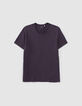 Men&rsquo;s dark plum Essential round neck t-shirt-4