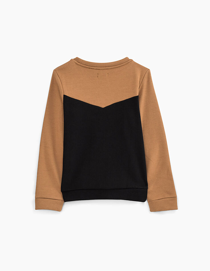 Girl’s caramel, copper & black Karma Rock print sweatshirt-5