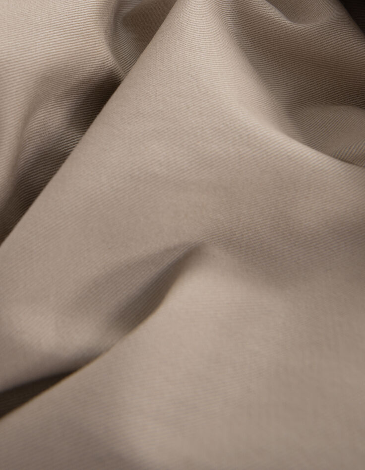 Women's long beige trench coat with removable trim-11