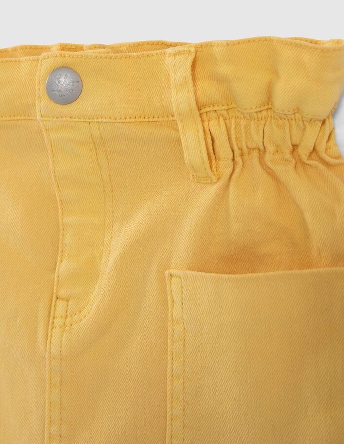 Girls' yellow denim skirt with rock jungle print scarf - IKKS