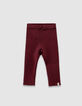 Set gebreide ecru trui en bordeaux legging babymeisjes-5