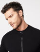 Zwart tricot herenvest met rits-4