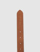 Ceinture camel cuir velours boucle fantaisie fille-5