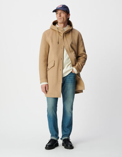 Beige Kapuzenmantel esprit Dufflecoat Herren - IKKS