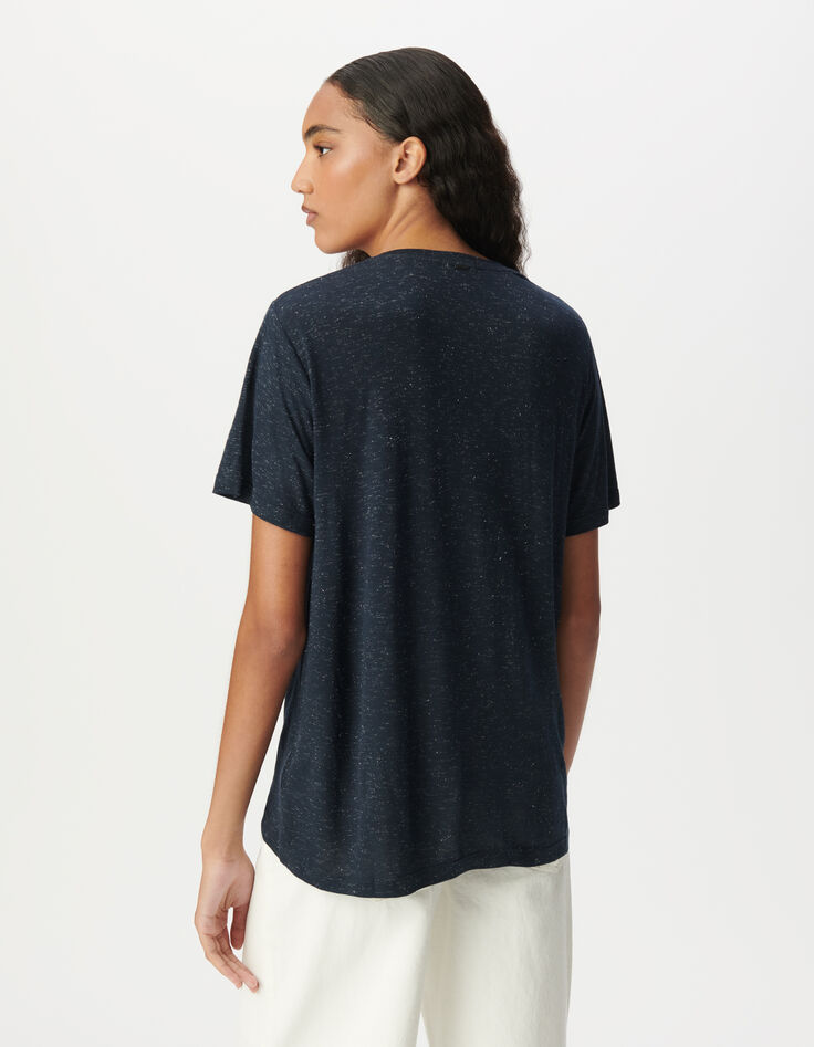 Tee-shirt marine message brodé perles-3 Tee-shirt marine message brodé perles-3