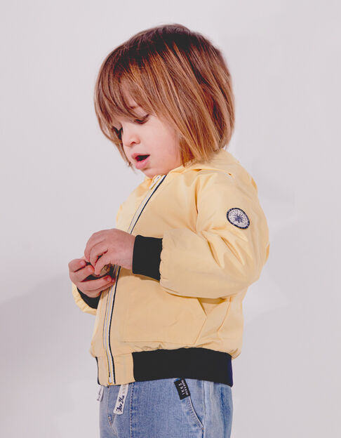 Coupe-vent jaune en gomme print dos bébé garçon