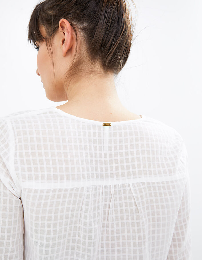 Geruite blouse gebroken wit met kant I.Code - I.CODE