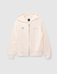 Cremewei&szlig;e Jungenstrickjacke mit Schriftzug hinten-8