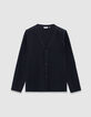 Cardigan noir tricot boutonné Homme-6