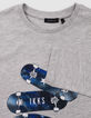 T-shirt gris coton bio badges skates garçon-6