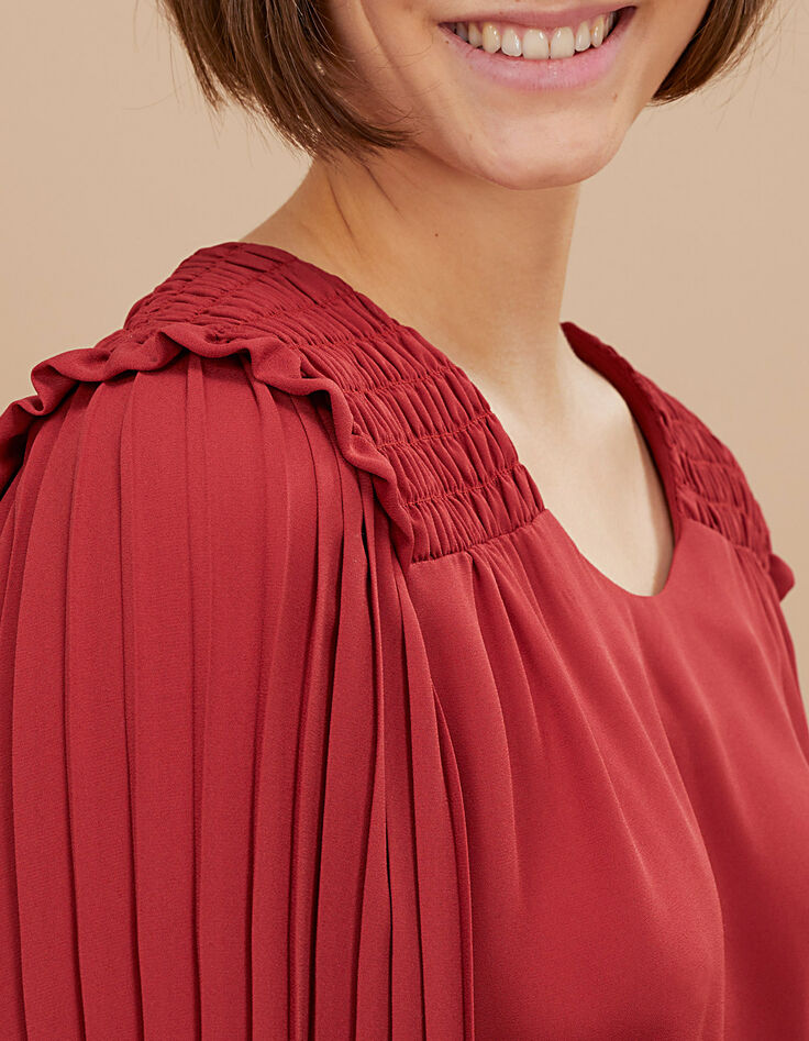 Blusa granate con frunces y pinzas I.Code-4 Blusa granate con frunces y pinzas I.Code-4
