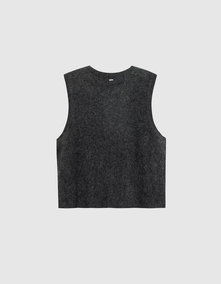 C&aacute;rdigan gris marengo 100% lana Mujer-7