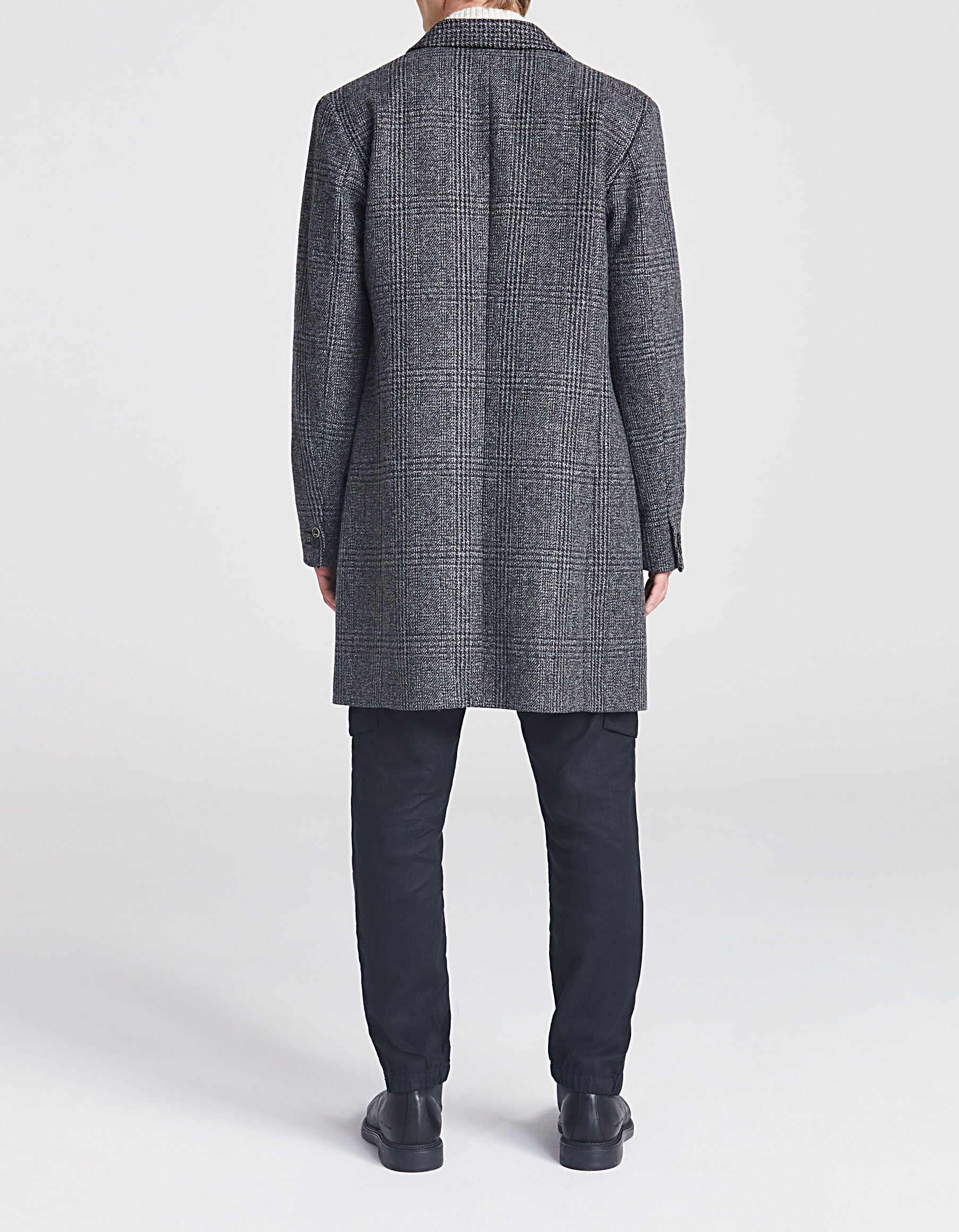 Manteau noir a carreaux Homme IKKS