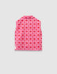 Top sans manches rose imprimé graphique rouge fille-5