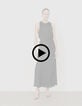 Robe longue noire bretelles croisée dos Femme-5 Robe longue noire bretelles croisée dos Femme-5