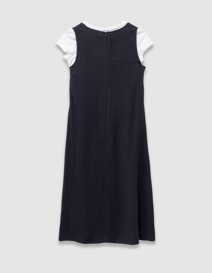 Robe Ikks Fleurie Noire Avec T-shirt Blanc - Taille 14 Ans, été, Occasion Très Bon état
